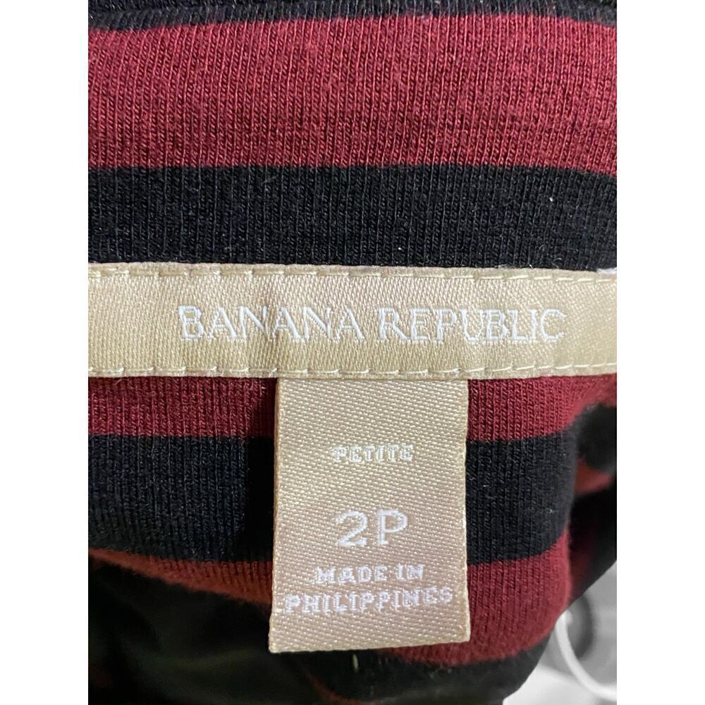 Banana Republic Striped Blazer Dark Claret (Burgundy) Size 2P - Picture 5 of 6